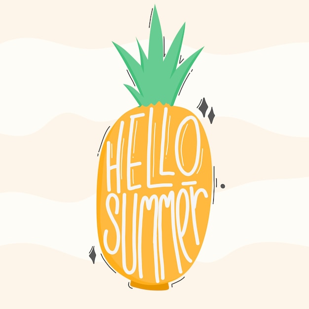 Premium Vector | Hello summer. quote typography lettering . hand-drawn ...