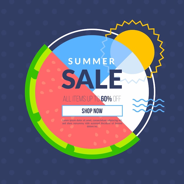 Download Free Vector | Hello summer sale with watermelon