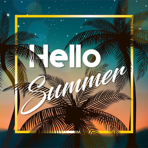 Download Premium Vector | Hello summer sign