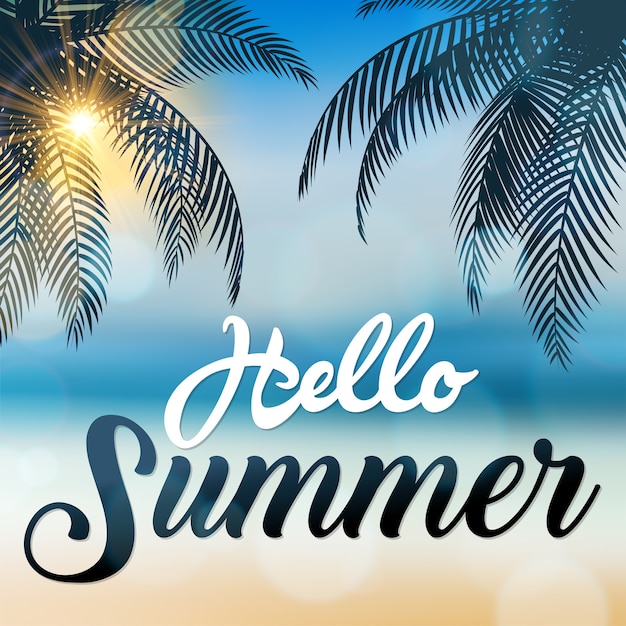 Download Hello summer sign | Premium Vector