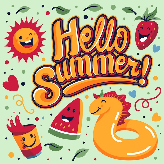 Free Vector | Hello summer theme