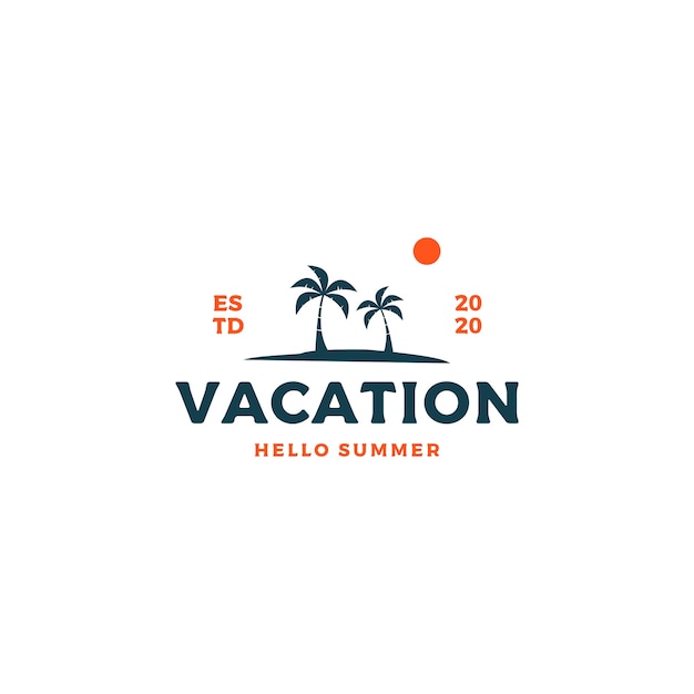 Premium Vector | Hello summer vacation logo design