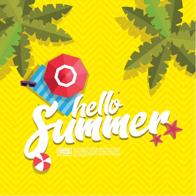 Download Hello summer | Premium Vector
