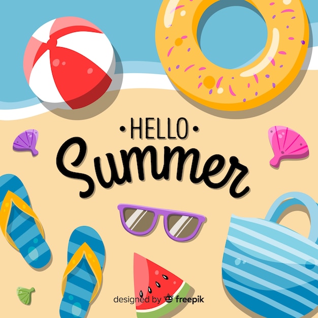 Free Vector | Hello summer