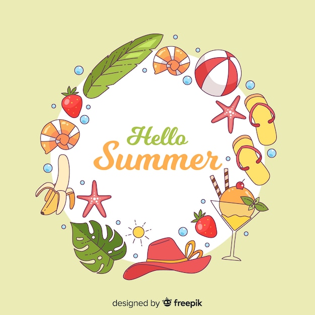 Hello summer Free Vector