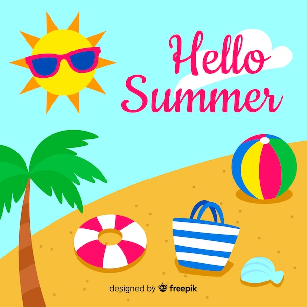 Free Vector | Hello summer
