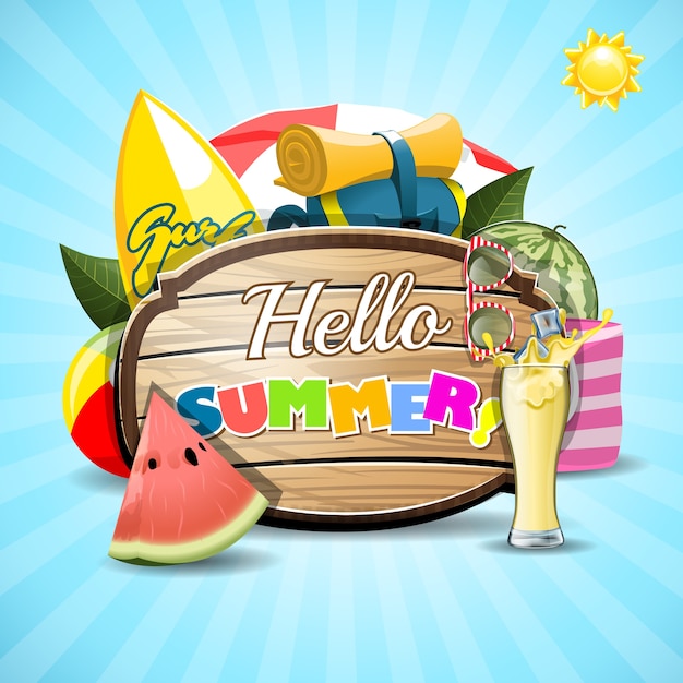 Download Hello summer Vector | Premium Download