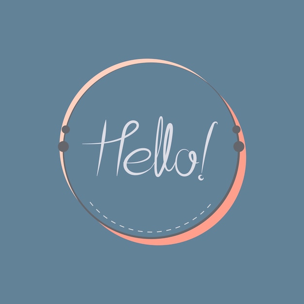 Download Hello typography badge design vector Vector | Free Download