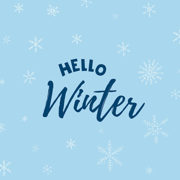 Premium Vector | Hello winter 2022. lettering with snowflakes. winter ...