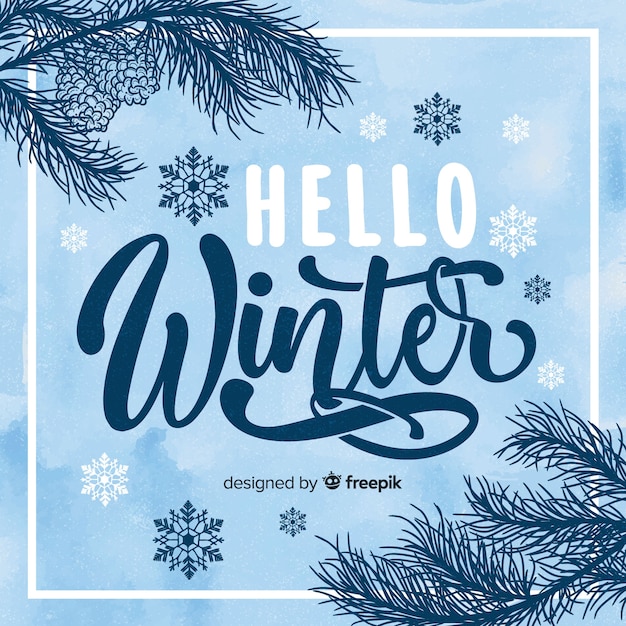 Download Free Vector | Hello winter background