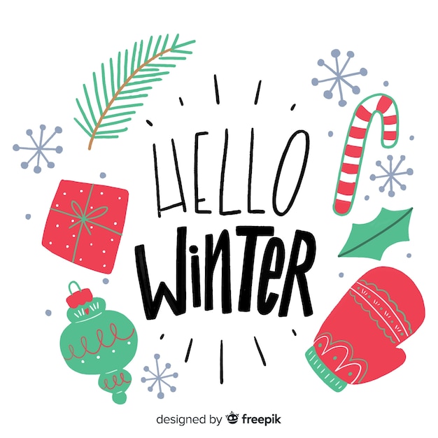 Download Hello winter background | Free Vector