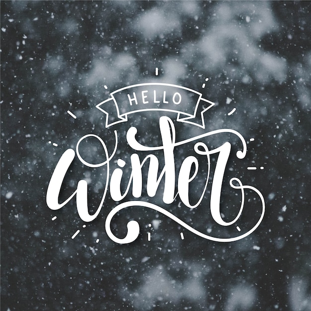 Download Hello winter concept lettering Vector | Free Download