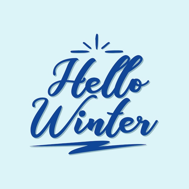 Premium Vector | Hello winter lettering design