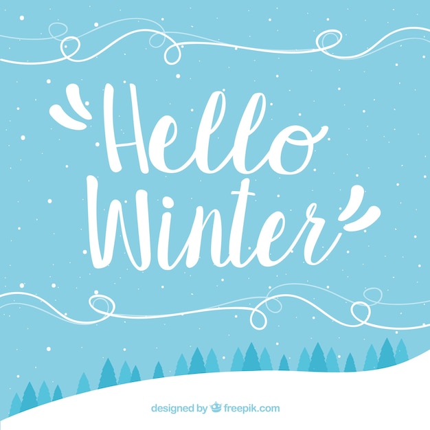 Download Hello winter lettering | Free Vector