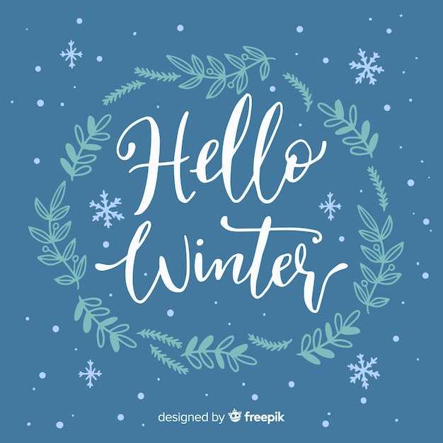 Download Hello winter lettering Vector | Free Download