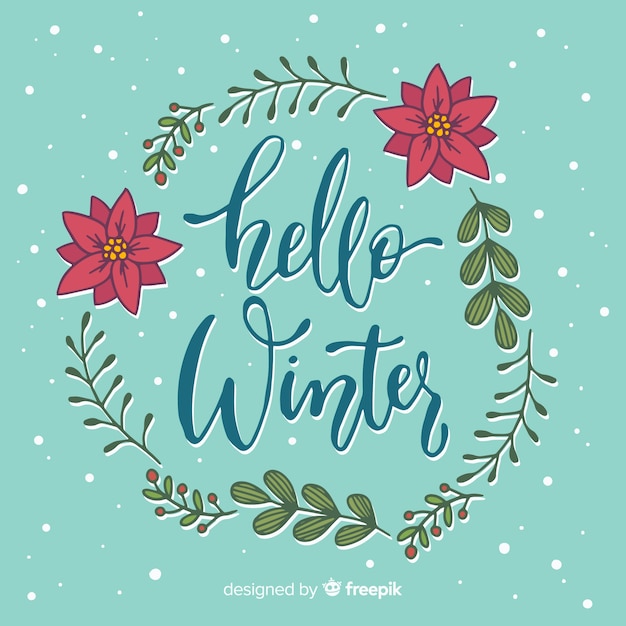 Download Hello winter lettering | Free Vector
