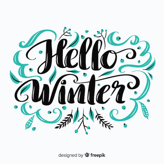 Download Hello winter lettering | Free Vector