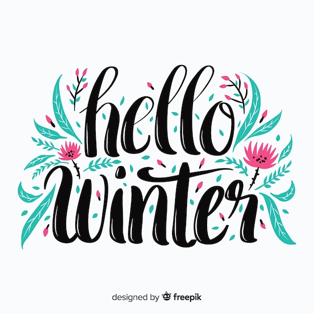 Download Hello winter lettering | Free Vector