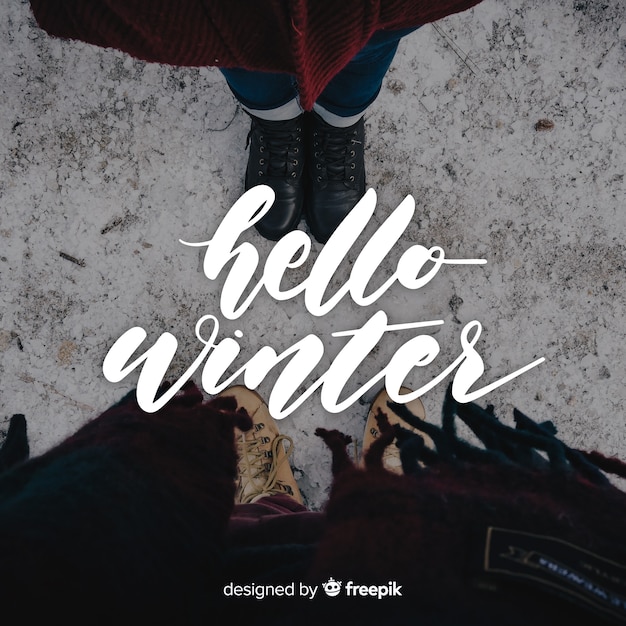 Download Hello winter lettering Vector | Free Download