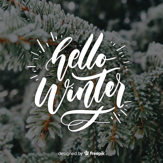 Download Free Vector | Hello winter lettering