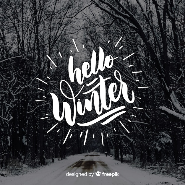 Download Hello winter lettering | Free Vector