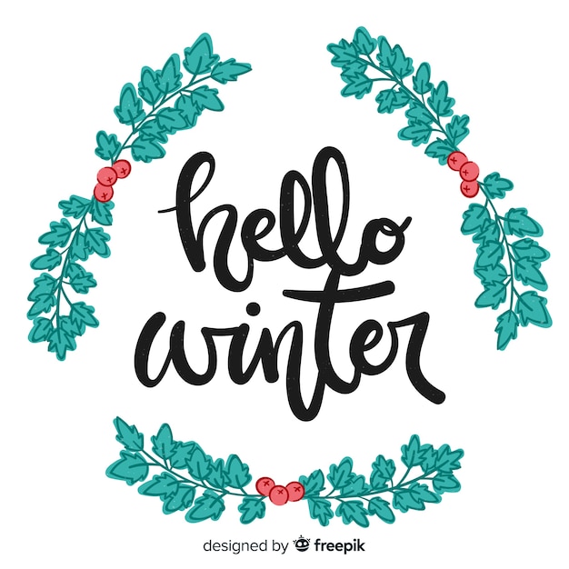 Download Hello winter lettering | Free Vector