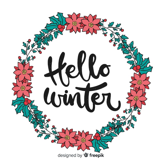 Download Free Vector | Hello winter lettering