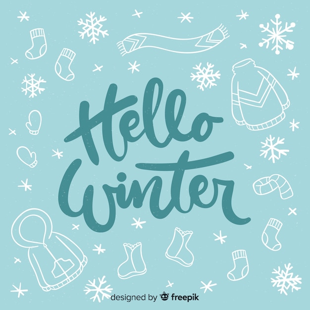 Download Free Vector | Hello winter lettering