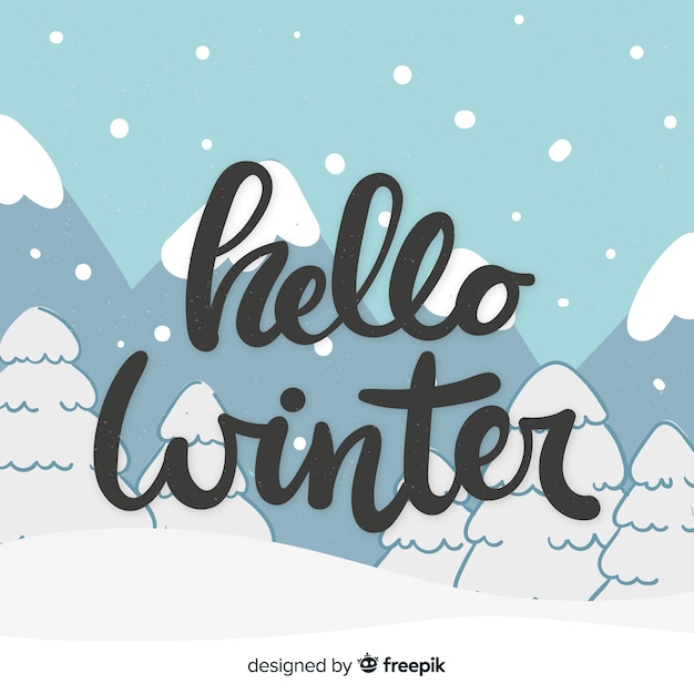 Download Hello winter lettering Vector | Free Download