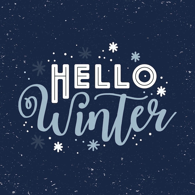 Download Hello winter lettering Vector | Free Download