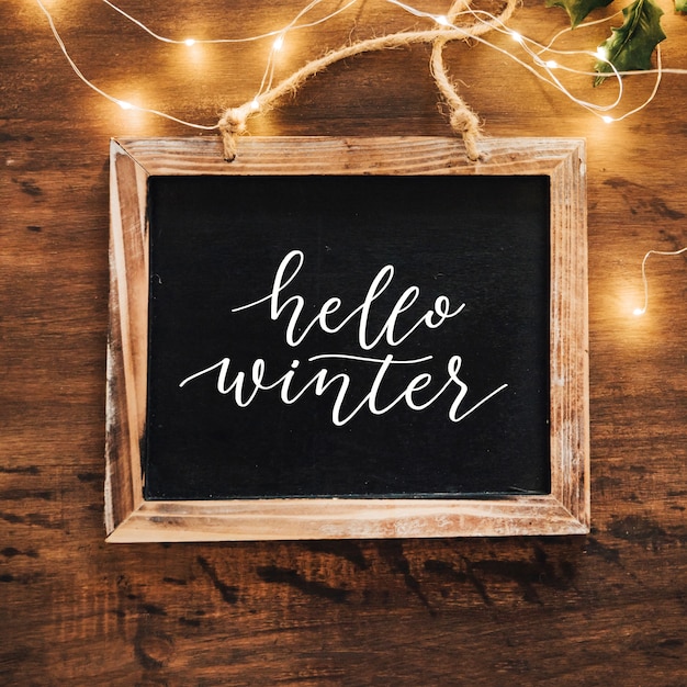 Download Hello winter lettering | Free Vector