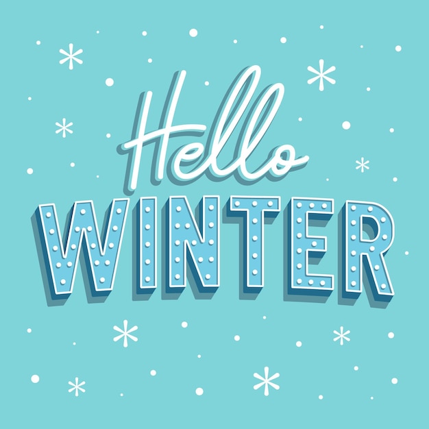 Free Vector | Hello winter lettering