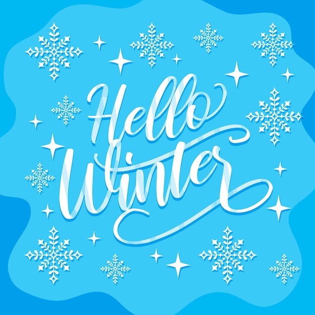 Download Free Vector | Hello winter lettering