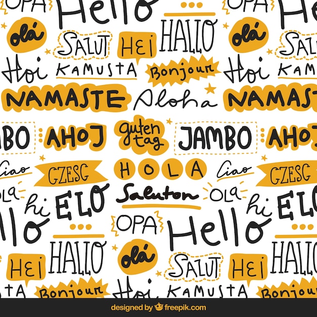 Free Vector | Hello words pattern in different languages