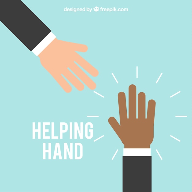 Helping hand background in flat style Free Vector Helping hand background in flat style Free Vector