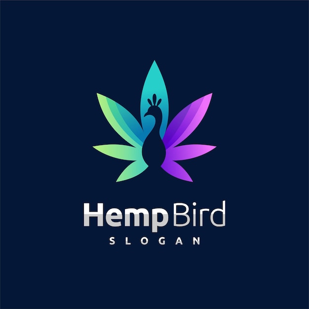 Premium Vector | Hemp logo with bird concept hemp bird logo design