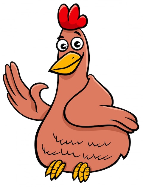 鶏や鶏のキャラクターの漫画のイラスト プレミアムベクター
