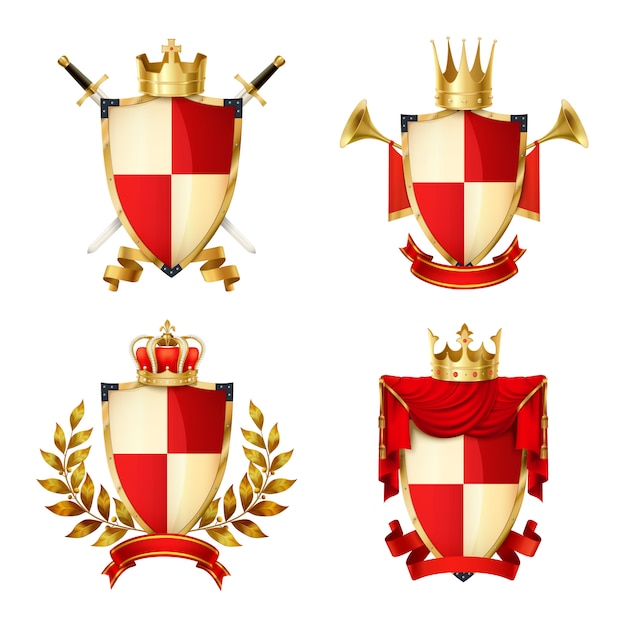 Download Free Heraldic Shields Realistic Set With Ribbons And Crowns Isolated Use our free logo maker to create a logo and build your brand. Put your logo on business cards, promotional products, or your website for brand visibility.