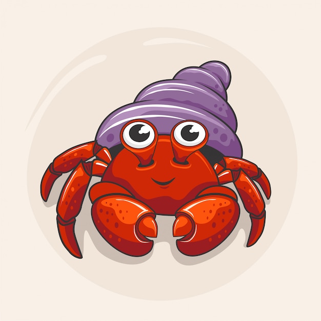 Premium Vector | Hermit crab cartoon