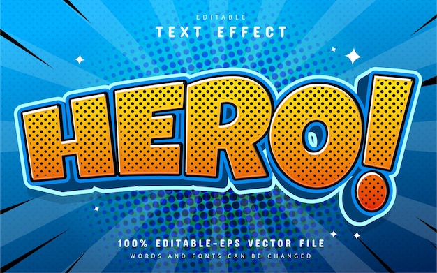 Premium Vector | Hero text effect comic style