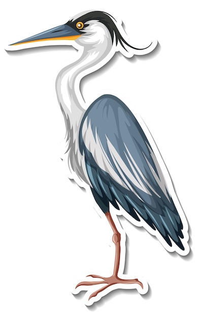 Free Vector | Heron bird animal cartoon sticker