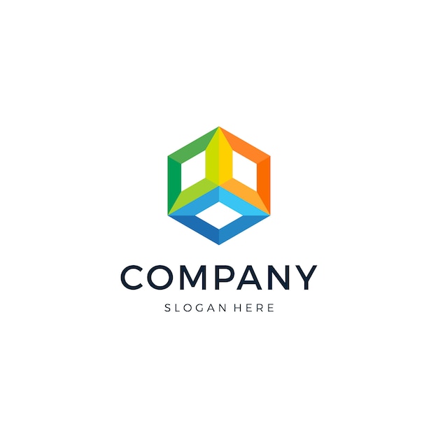 Premium Vector | Hexagon colorful logo design