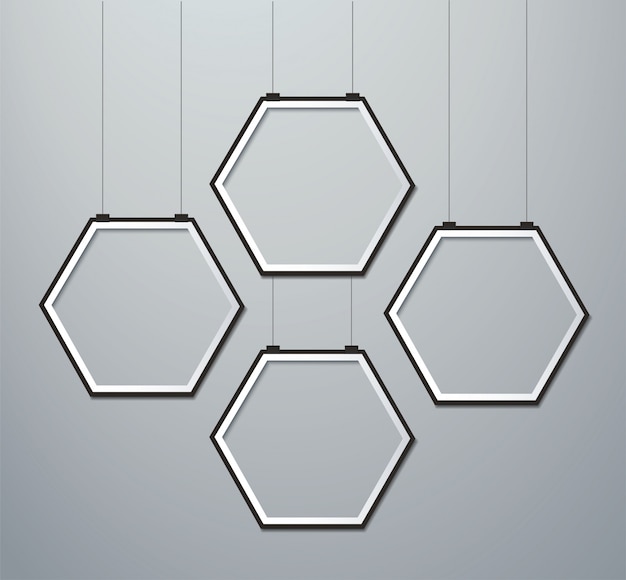 Download Hexagon frame background Vector | Premium Download