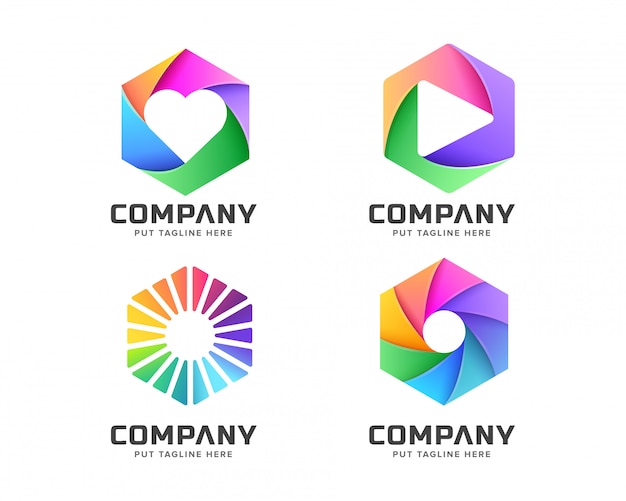 company with hexagon logo
