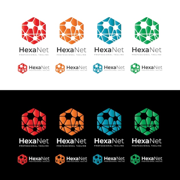 Download Free Hexagon Network Logo Premium Vector Use our free logo maker to create a logo and build your brand. Put your logo on business cards, promotional products, or your website for brand visibility.