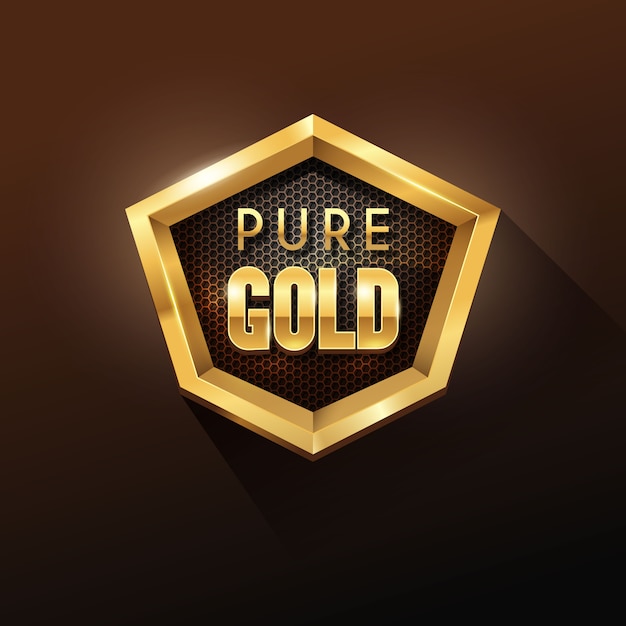 Premium Vector | Hexagon shape shiny golden badge