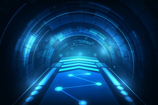 Hi tech speed connection futuristic concept background Premium Vector