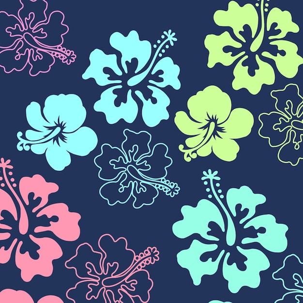 Premium Vector | Hibiscus floral pattern