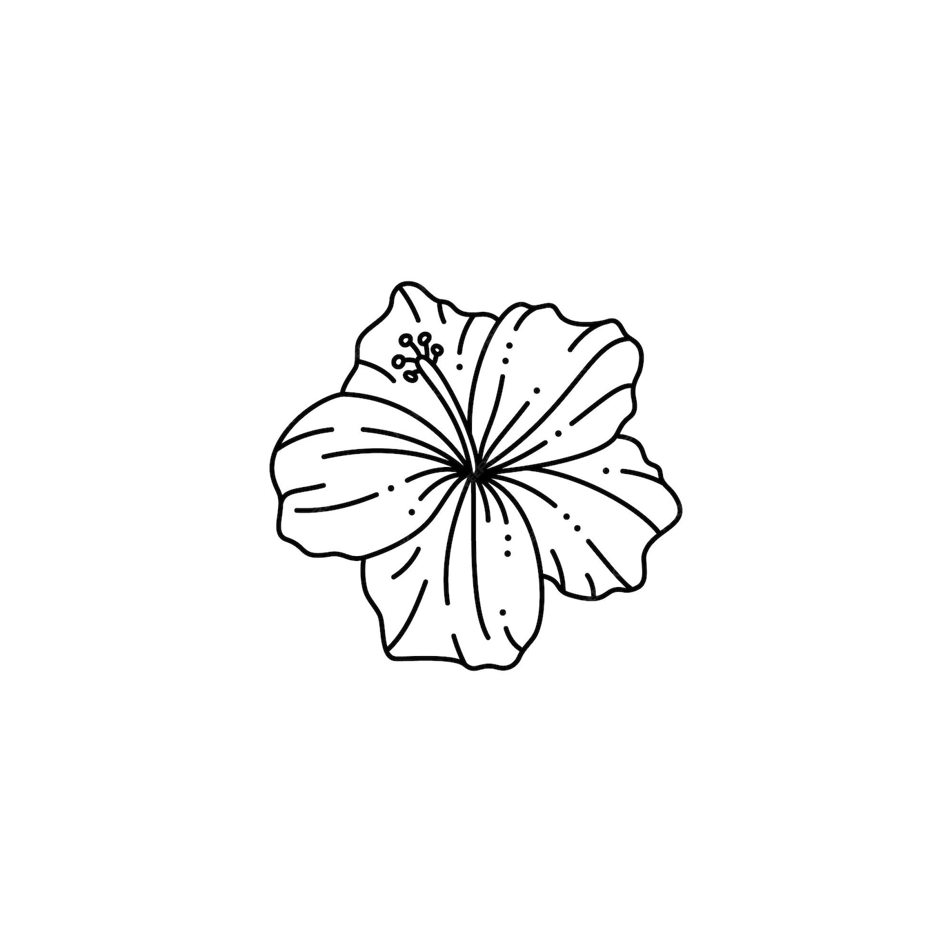 Premium Vector | Hibiscus flower in a trendy minimalist liner style ...