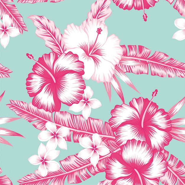 Hibiscus and leaves | Premium Vector